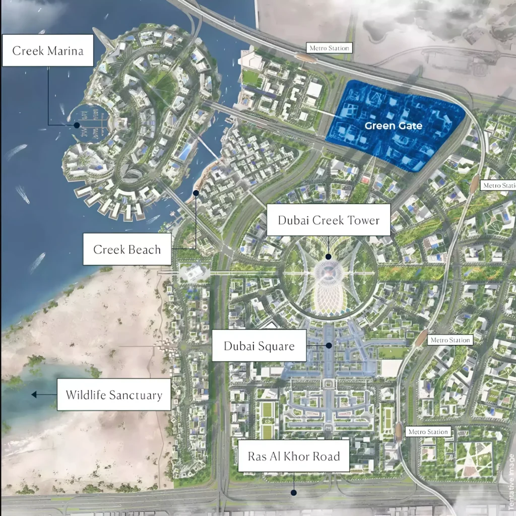SILVA at Dubai Creek Harbour by Emaar Master Plan Location Map